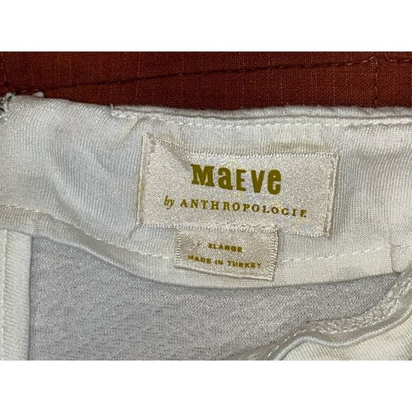 Maeve By Anthropologie White Textured Wrap Skirt Button Closure Women's Size XL - Picture 4 of 8